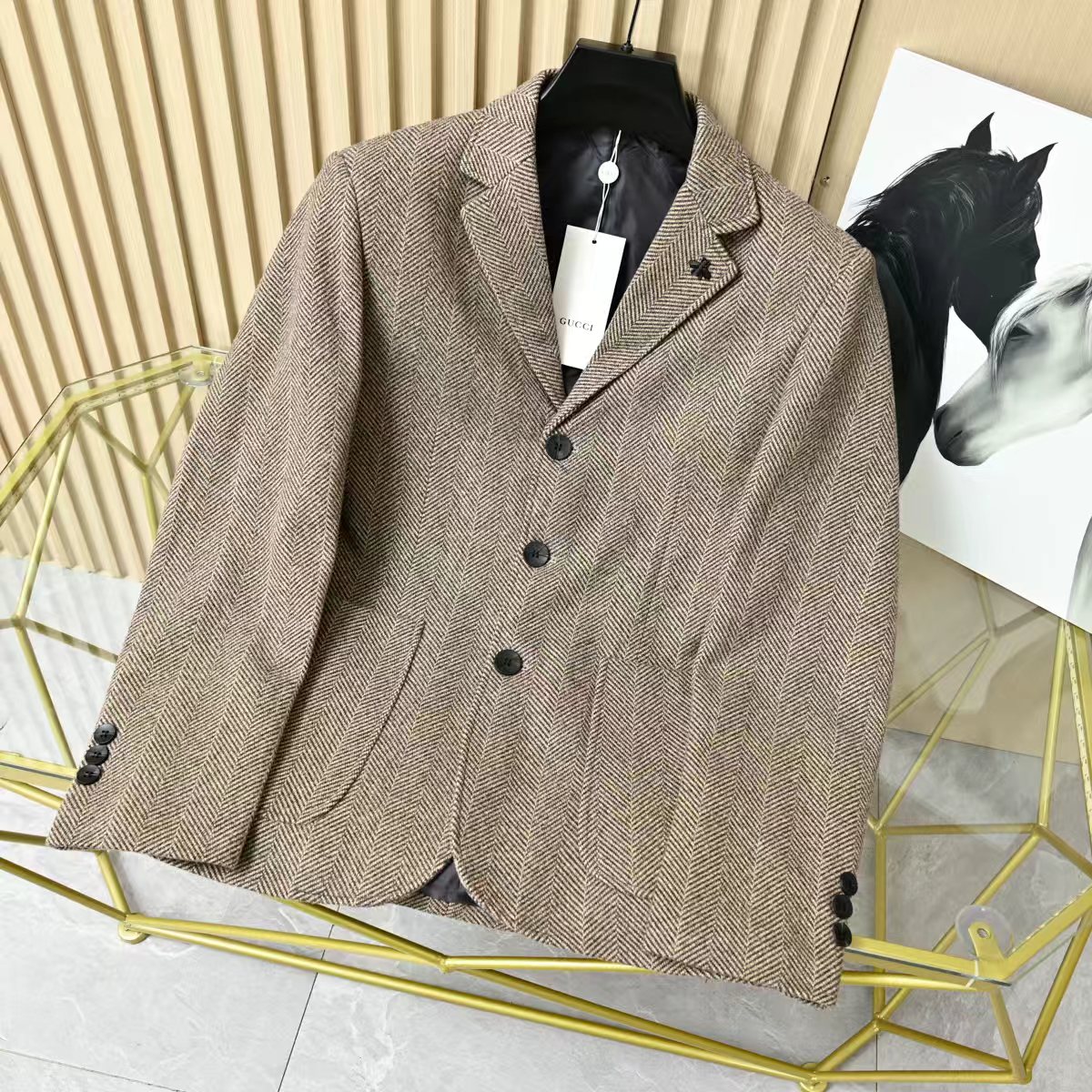 GucciGUCCI風 ハニカム柄 メンズジャケット 3色展開 🧥✨🔥 #02302 - 画像 8