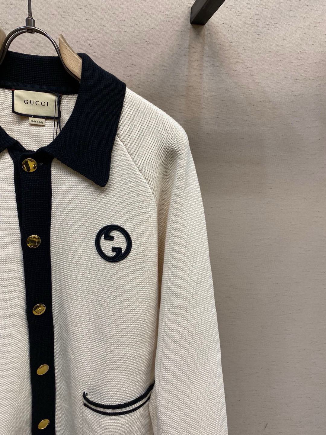GUCCI ニットジャケット ホワイト/ブラック 1色 - 画像 4