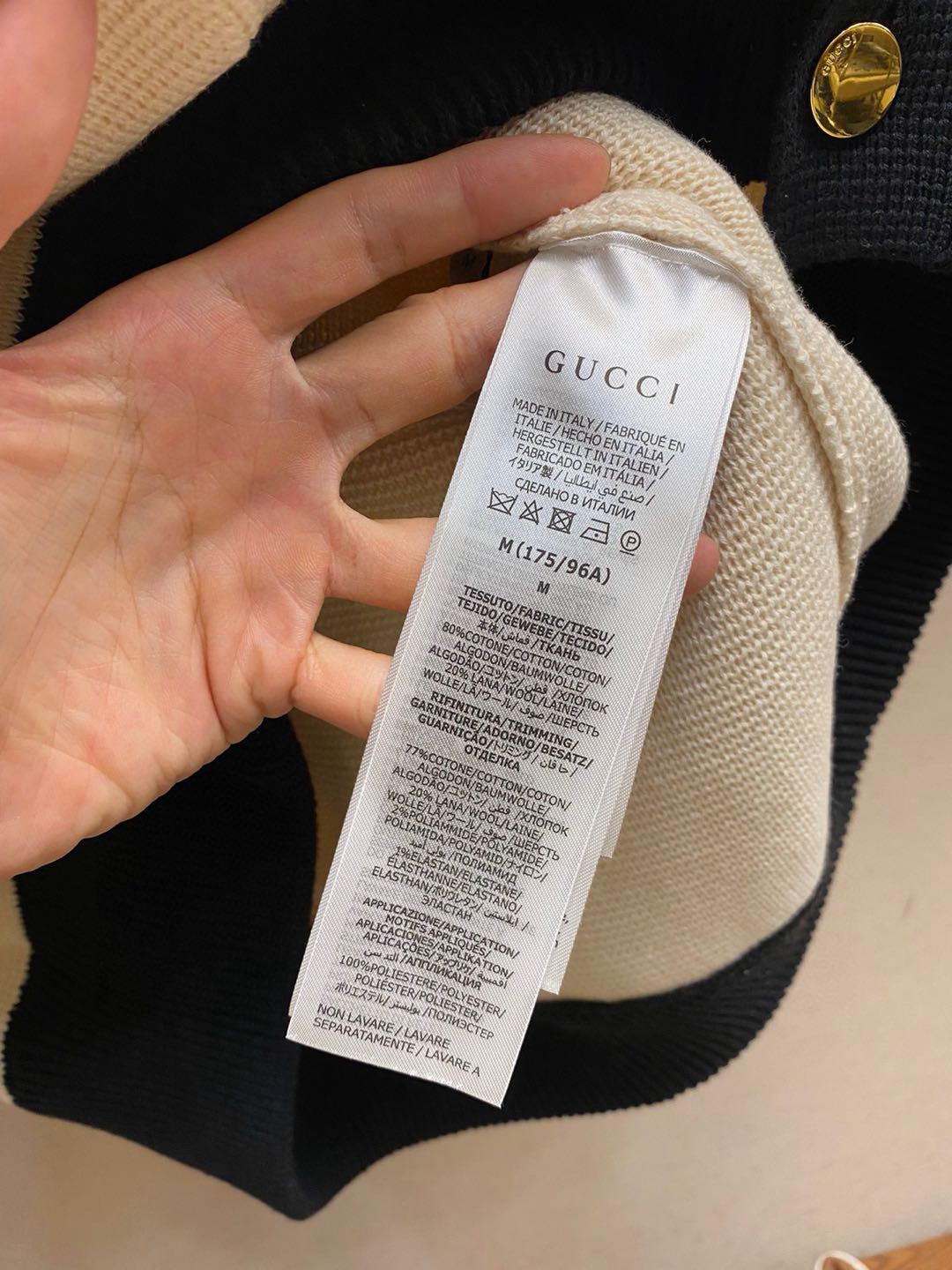 GUCCI ニットジャケット ホワイト/ブラック 1色 - 画像 7