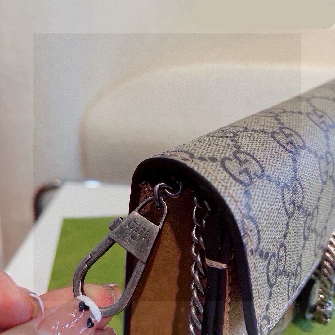 GUCCI ディアベル ミニショルダーバッグ ロゴ柄 チェーン付き 1色 - 画像 8