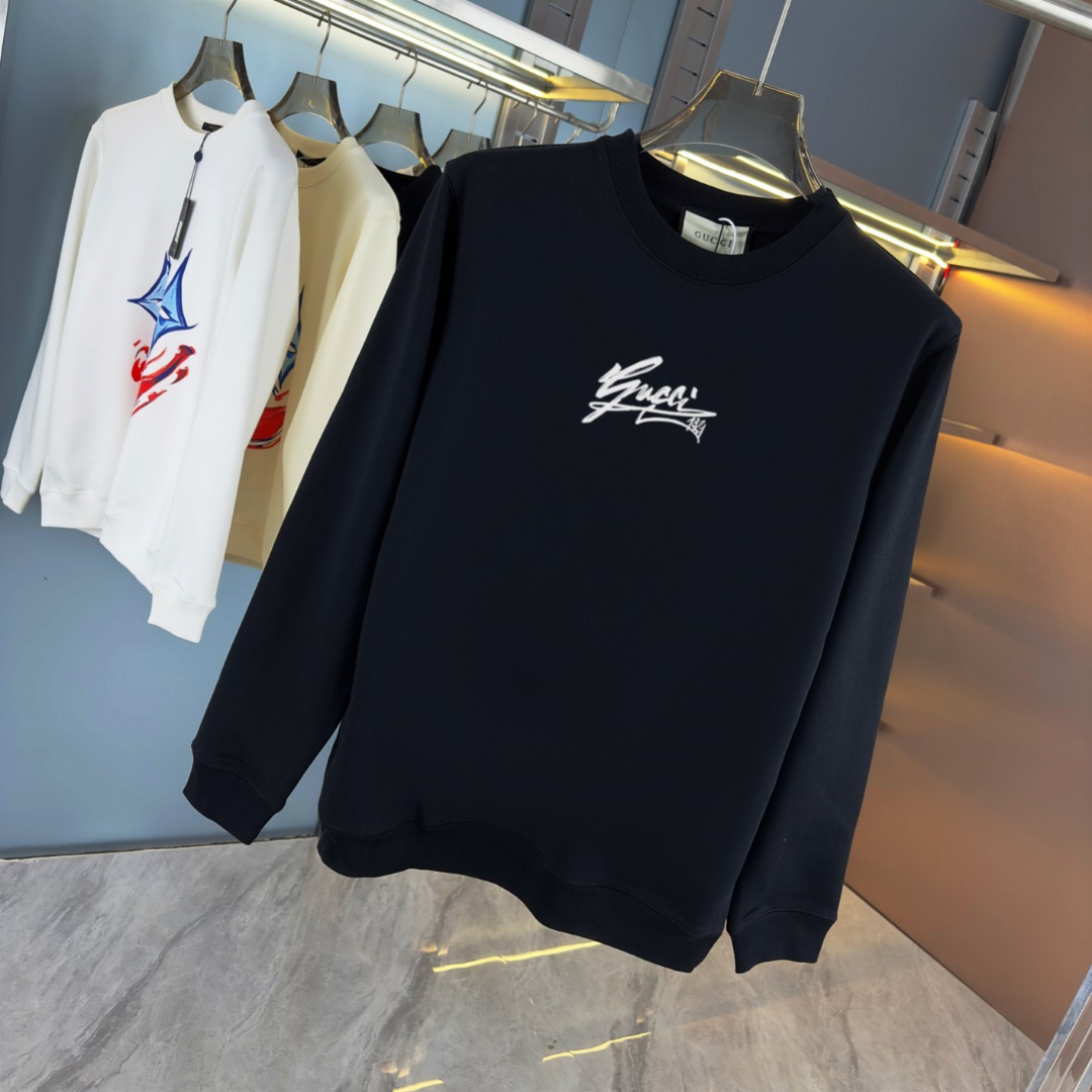 GUCCI グッチ ロゴ スウェットシャツ ブラック 1色 - 画像 3