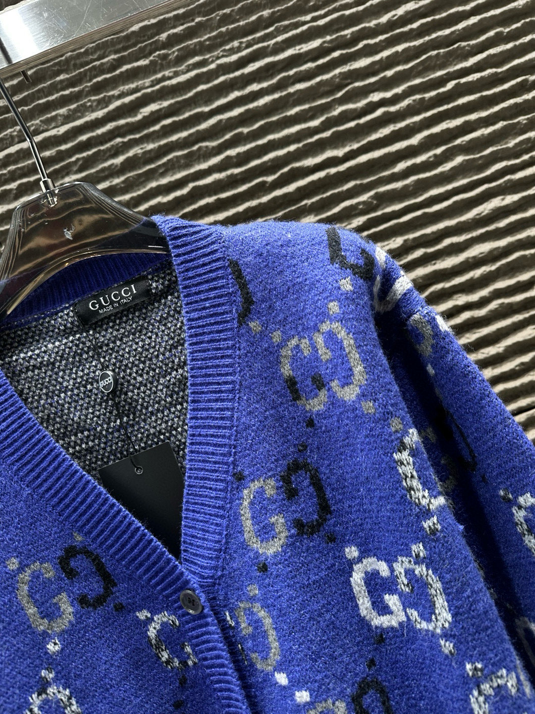 GUCCI ニットカーディガン ブルー・グレー 2色入 - 画像 3