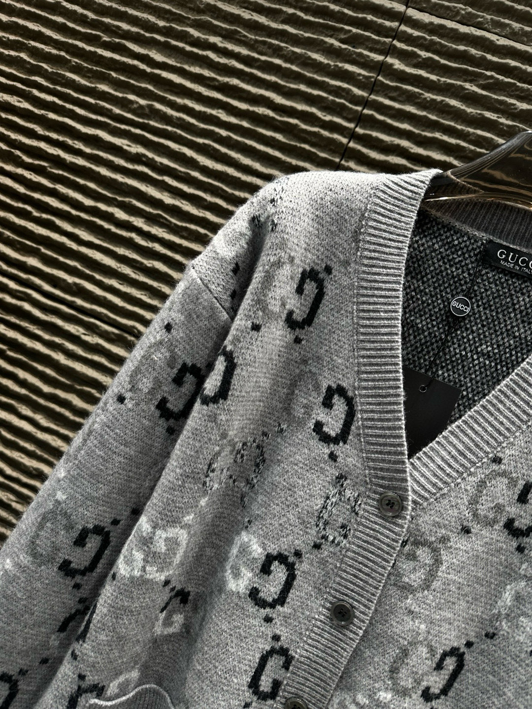 GUCCI ニットカーディガン ブルー・グレー 2色入 - 画像 4