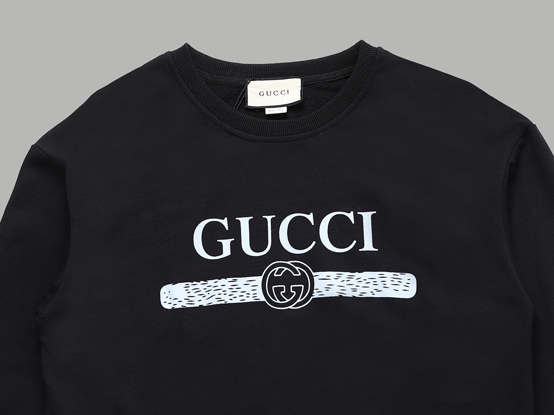 GUCCI ロゴスウェットシャツ 黒 1色 - 画像 3