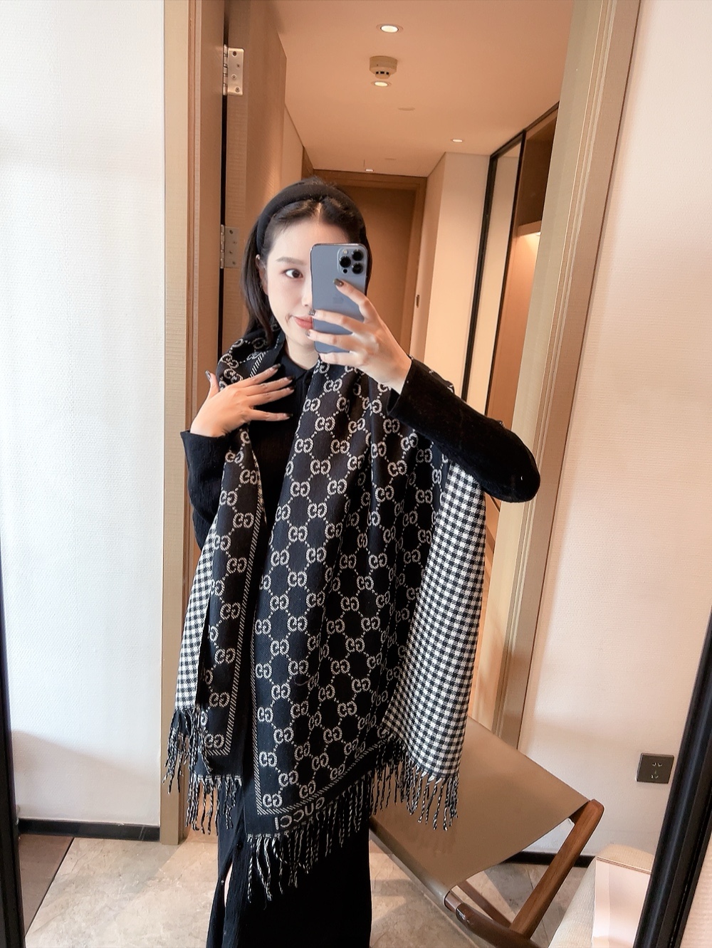 GUCCI マフラー ブラック 2色入