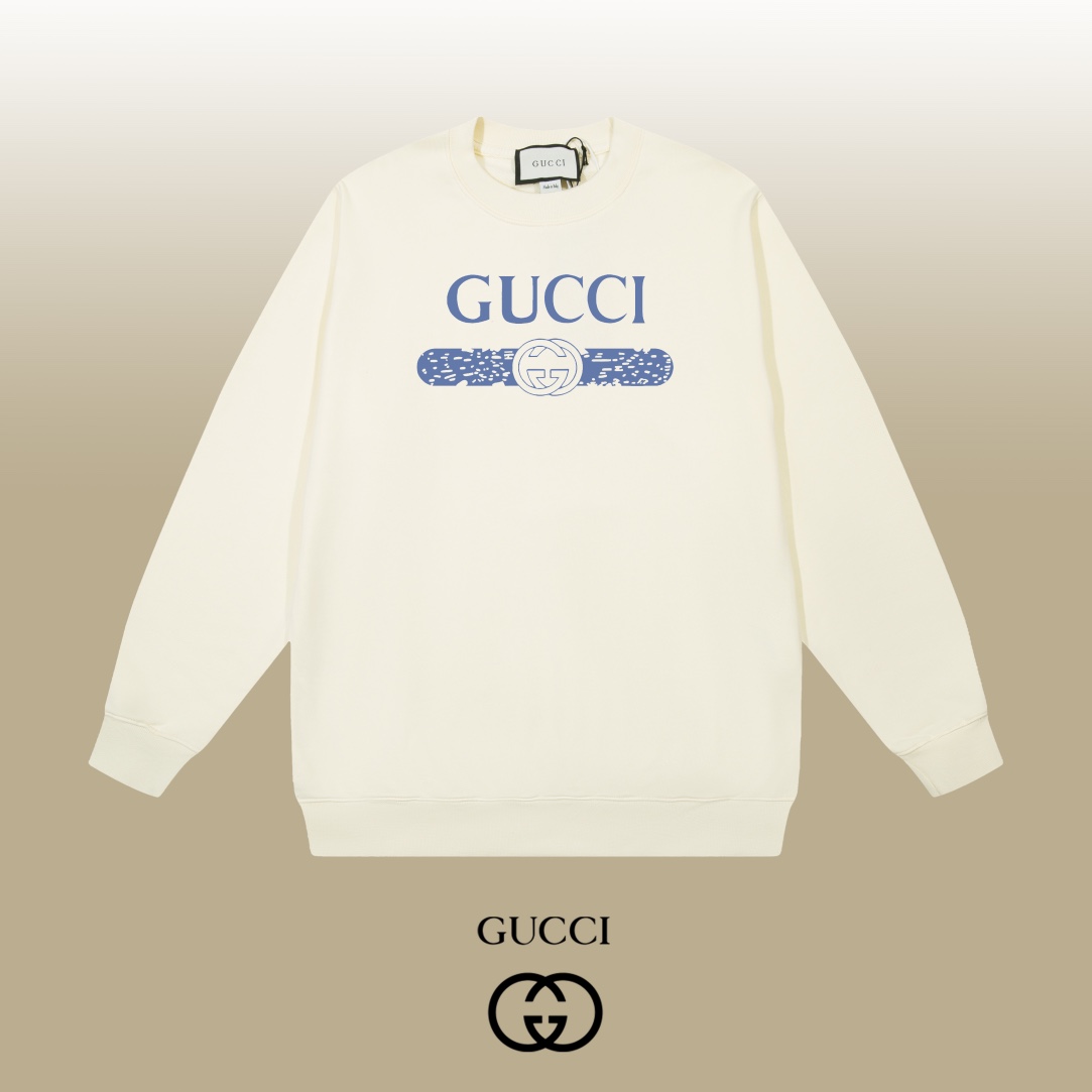 GUCCI ロゴプリントスウェットシャツ ベージュ 1色入