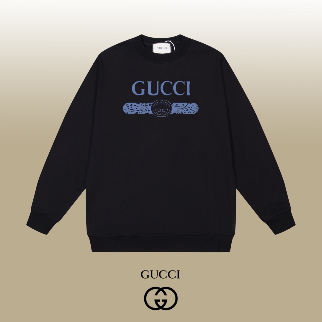 GUCCI ブラック 半袖スウェットシャツ 1色入