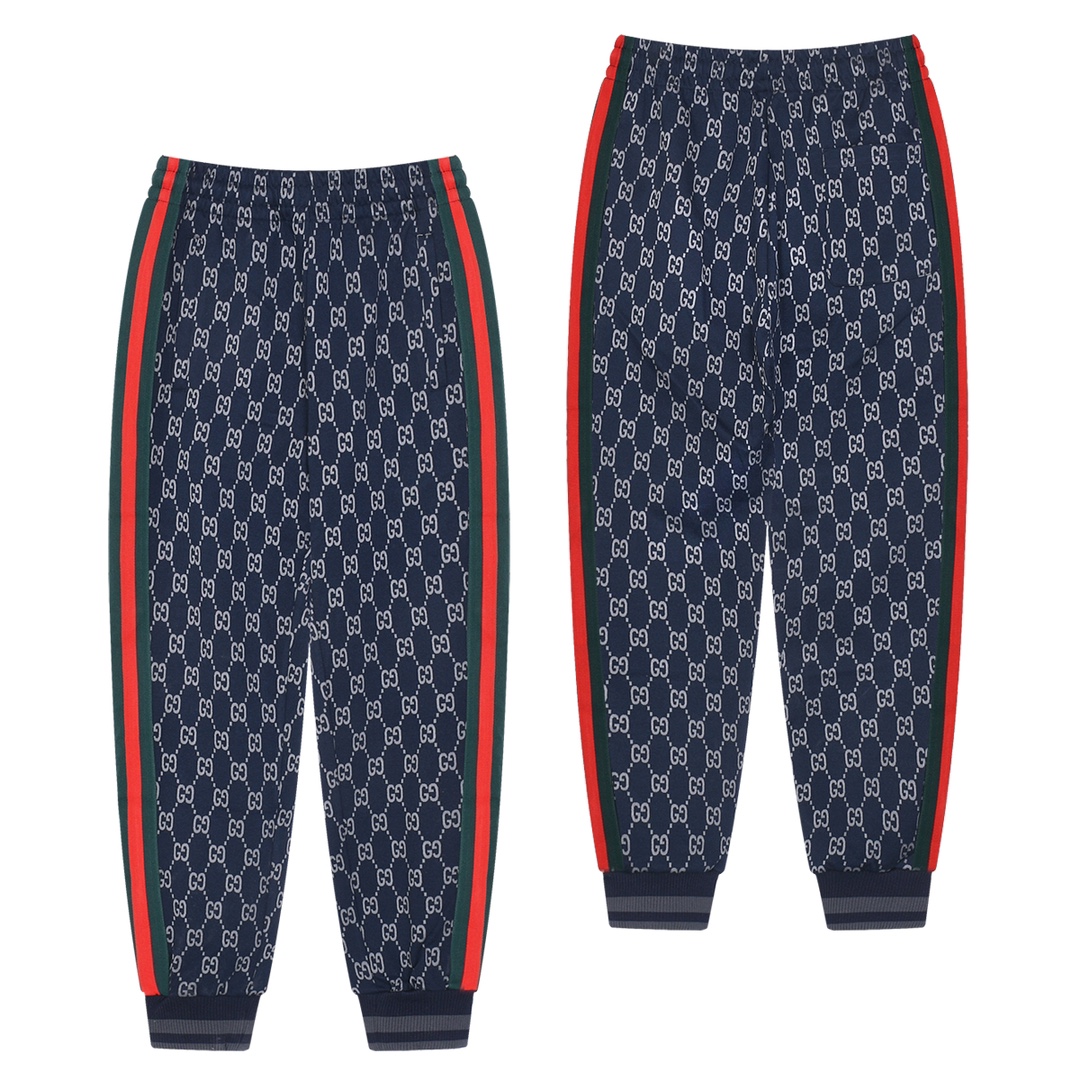 GUCCI ジョガーパンツ グラフィック柄 ネイビー 1色入