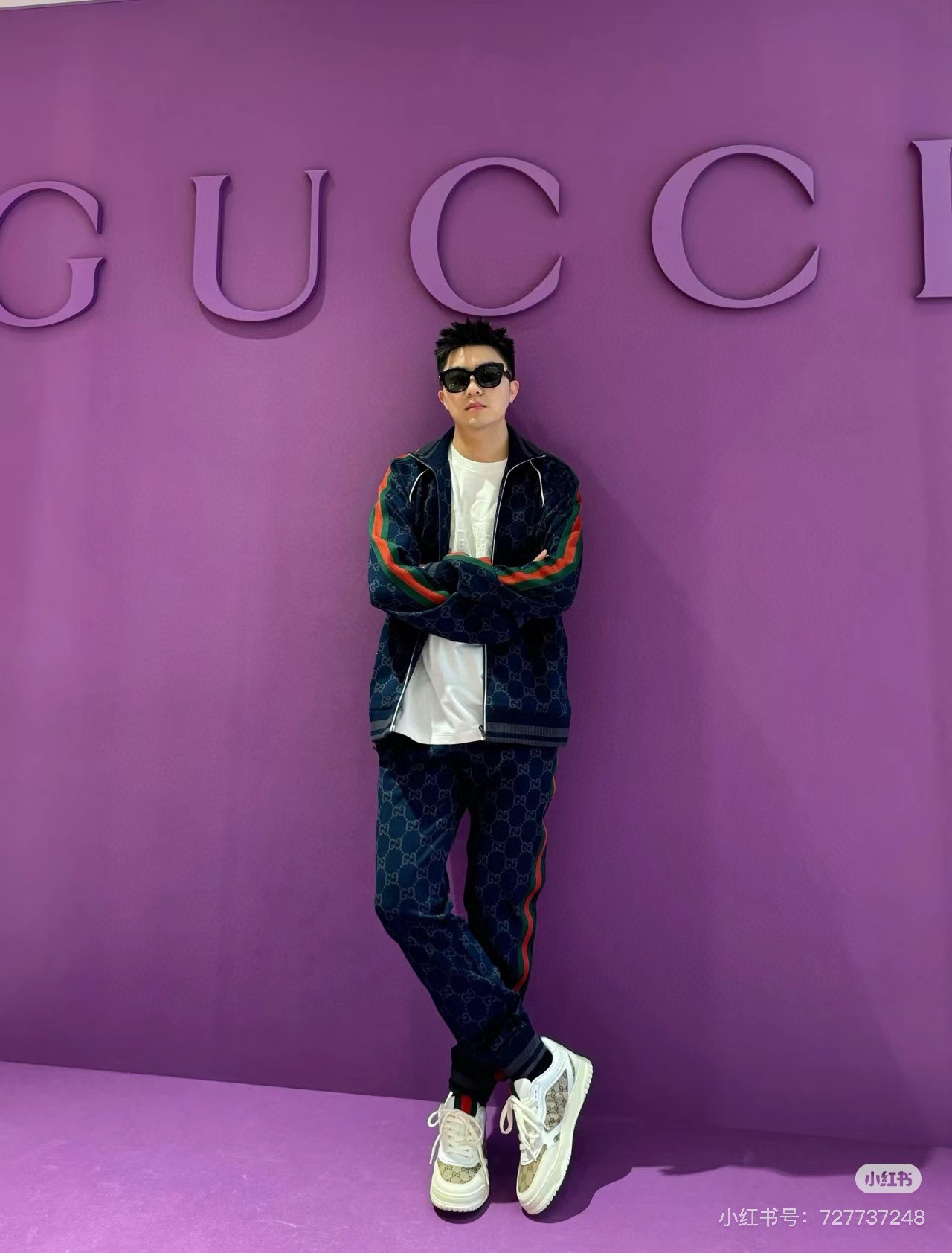 GUCCI ジョガーパンツ グラフィック柄 ネイビー 1色入 - 画像 6