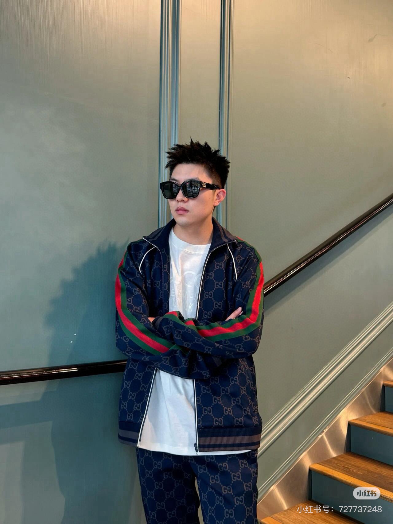 GUCCI ジョガーパンツ グラフィック柄 ネイビー 1色入 - 画像 8