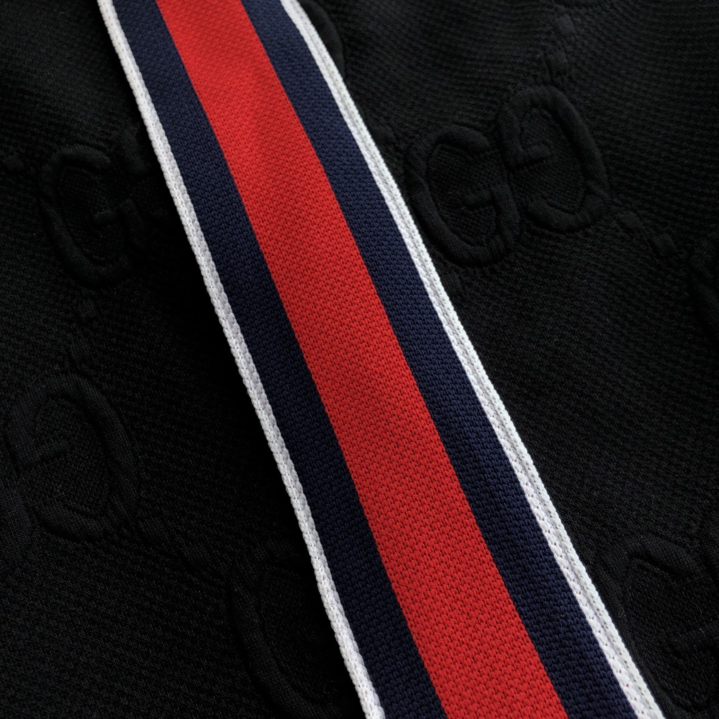 GUCCI スウェットパンツ ブラック 3色ストライプ メンズ - 画像 7