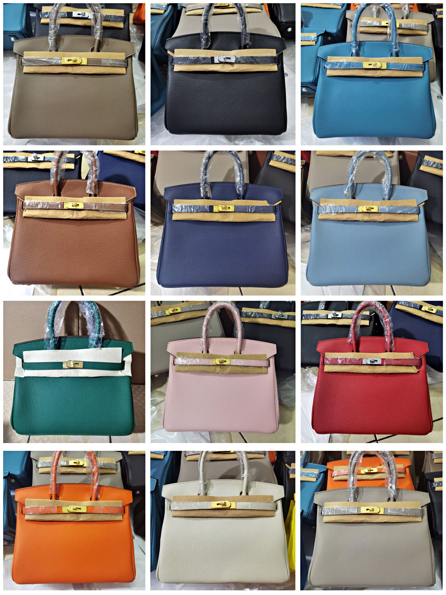 エレガントな Hermes バーキン 30 10色入 シャンパンゴールド金具 人気カラー ギフトにも最適 💼