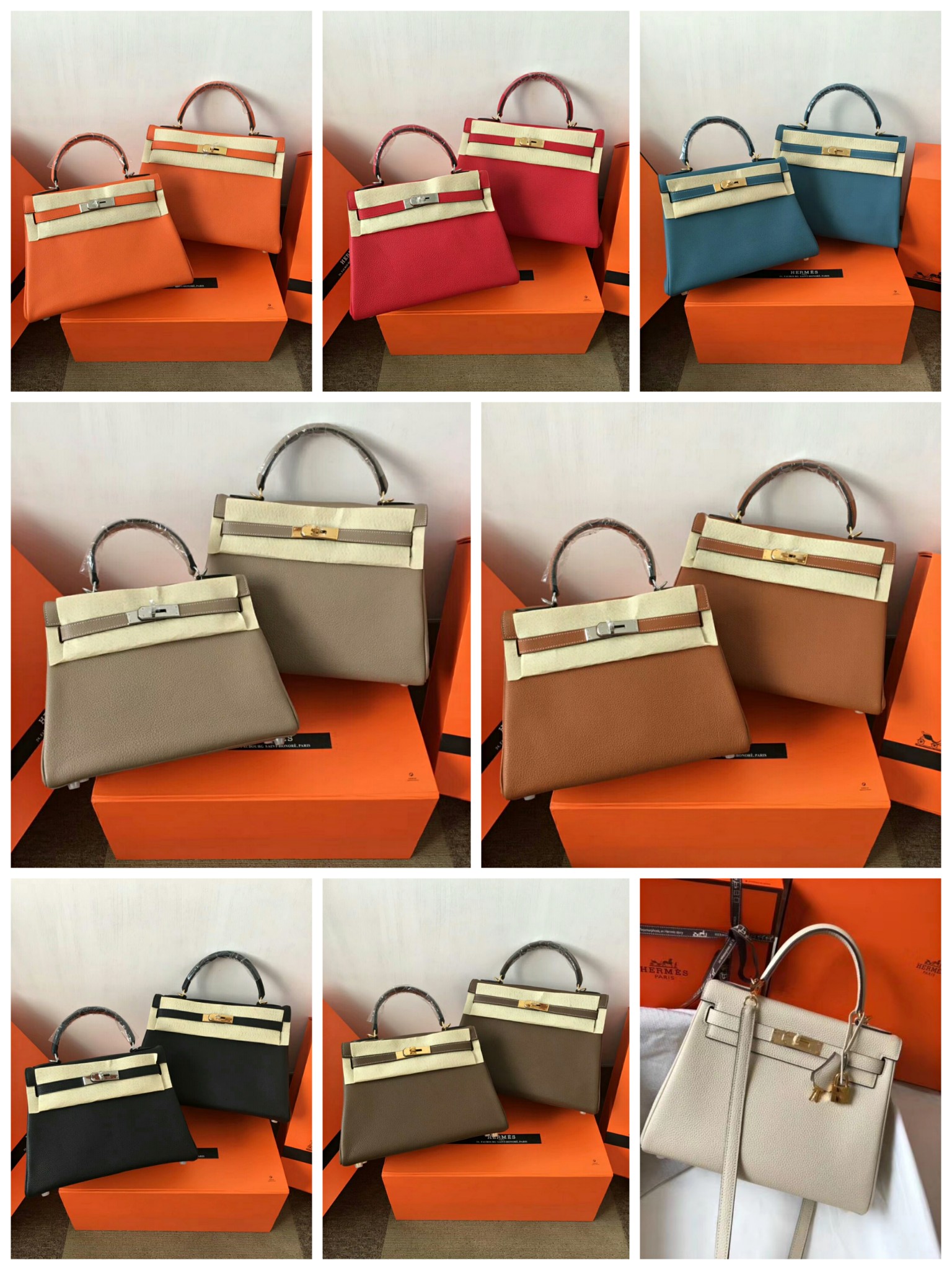 エレガントな エルメス Kelly バッグ 8色入 💼 エルメス ケリーカラー コレクション 高級レザー レディースバッグ