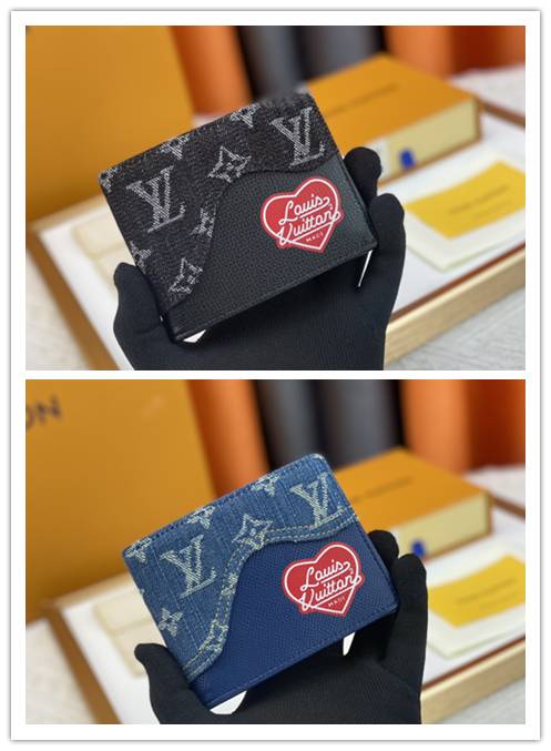 LOUIS VUITTON ルイヴィトン モノグラム ダミエ ミニ財布 二つ折り財布 レディース ブラック ホワイト レッド - 画像 4
