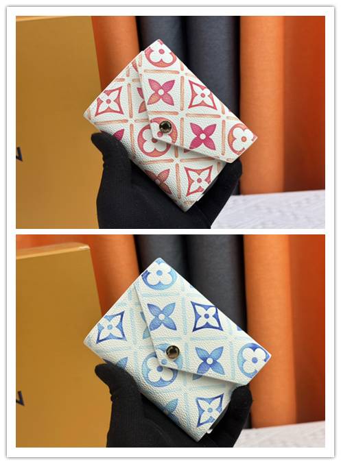 LOUIS VUITTON ルイヴィトン モノグラム ダミエ ミニ財布 二つ折り財布 レディース ブラック ホワイト レッド - 画像 6