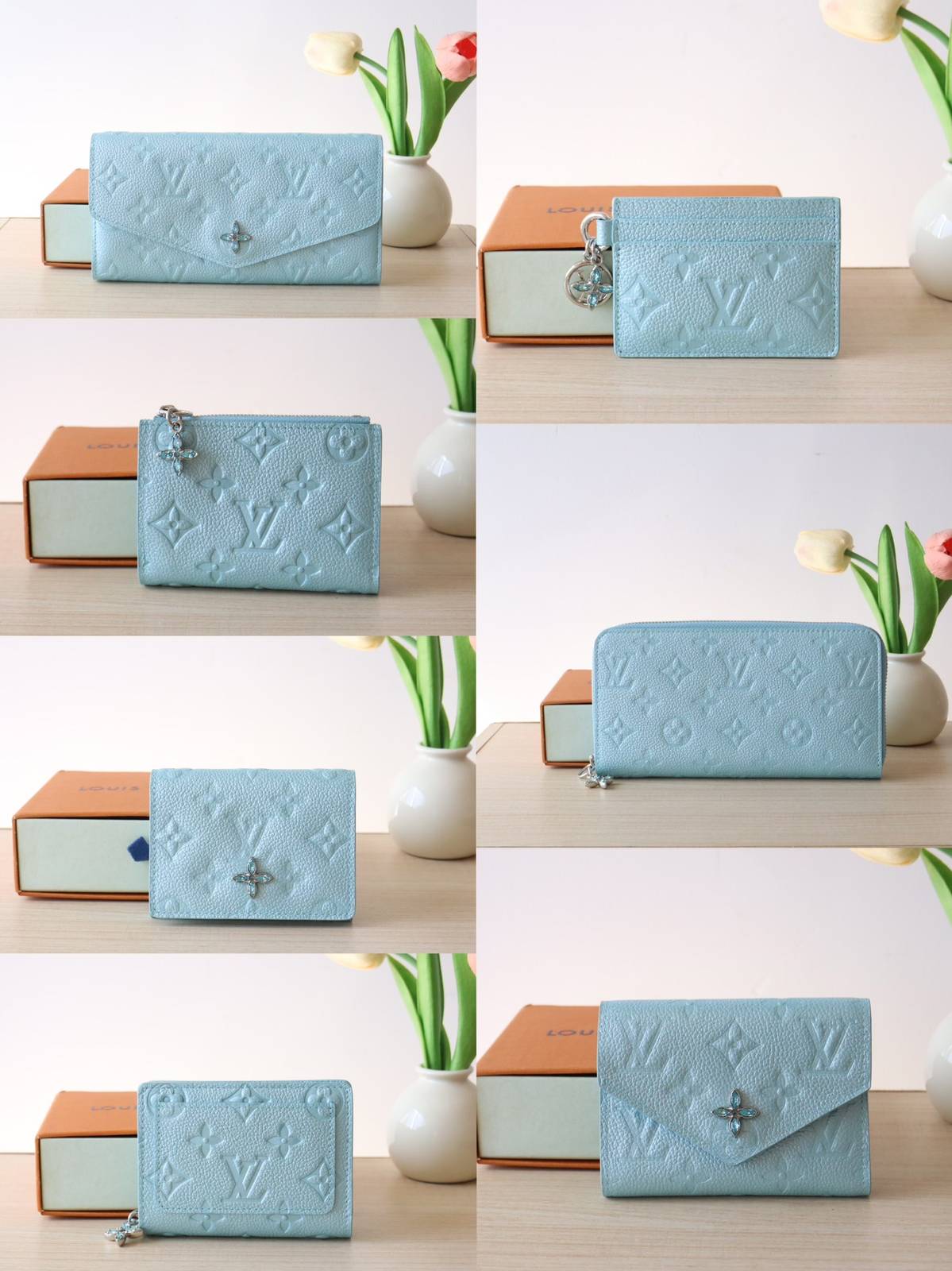 LOUIS VUITTON ルイヴィトン モノグラム ダミエ 長財布 二つ折り財布 レディース ブラウン ブルー グリーン ピンク - 画像 2