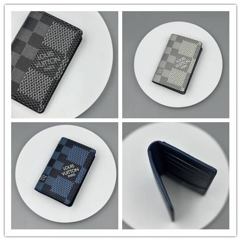 LOUIS VUITTON ルイヴィトン モノグラム ダミエ 長財布 二つ折り財布 レディース ユニセックス ブラック ホワイト ブルー