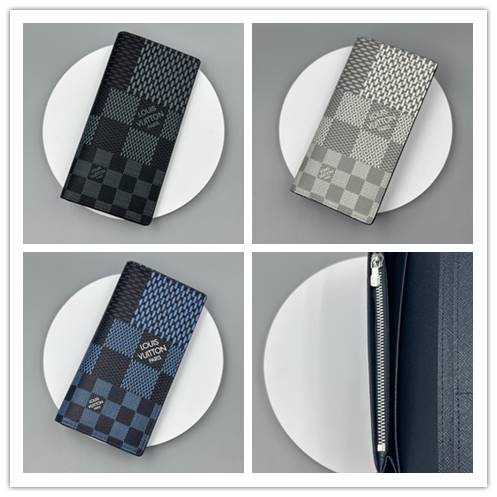 LOUIS VUITTON ルイヴィトン モノグラム ダミエ 長財布 二つ折り財布 レディース ユニセックス ブラック ホワイト ブルー - 画像 6