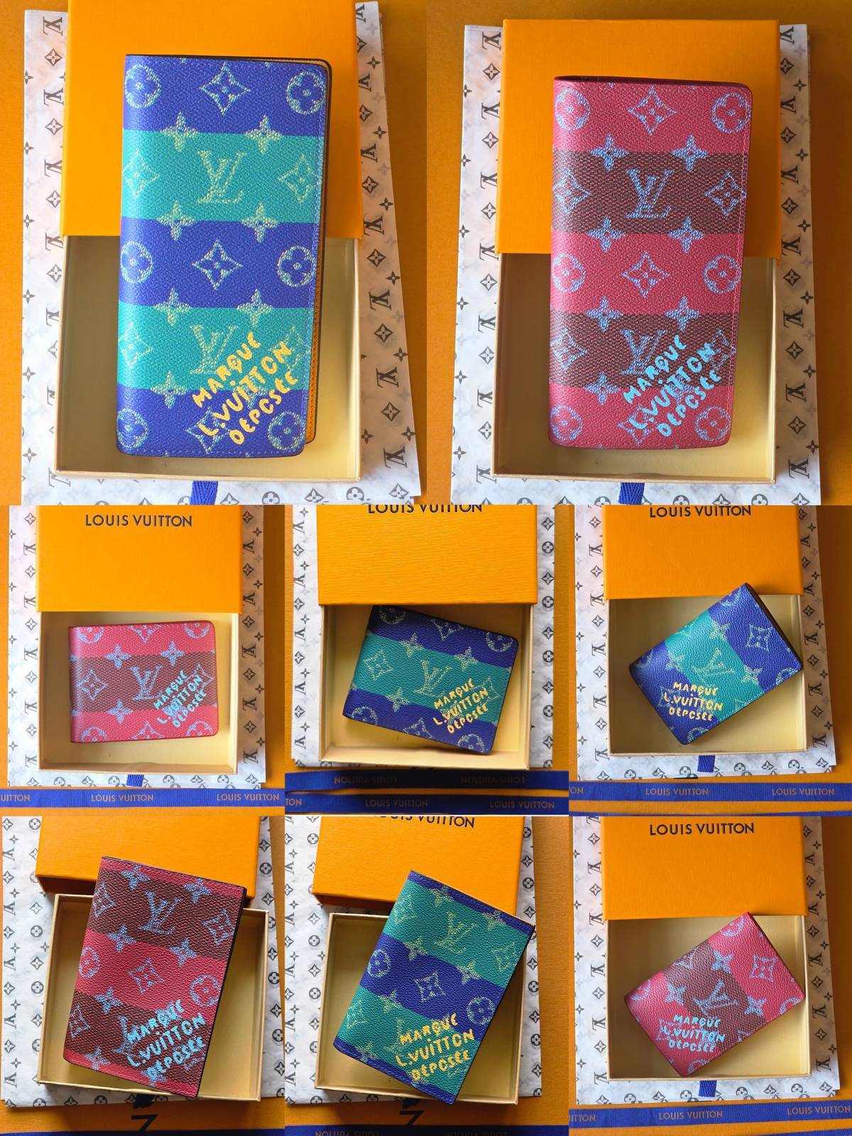LOUIS VUITTON ルイヴィトン モノグラム ダミエ 長財布 二つ折り財布 レディース ブラック ホワイト ピンク グリーン オレンジ