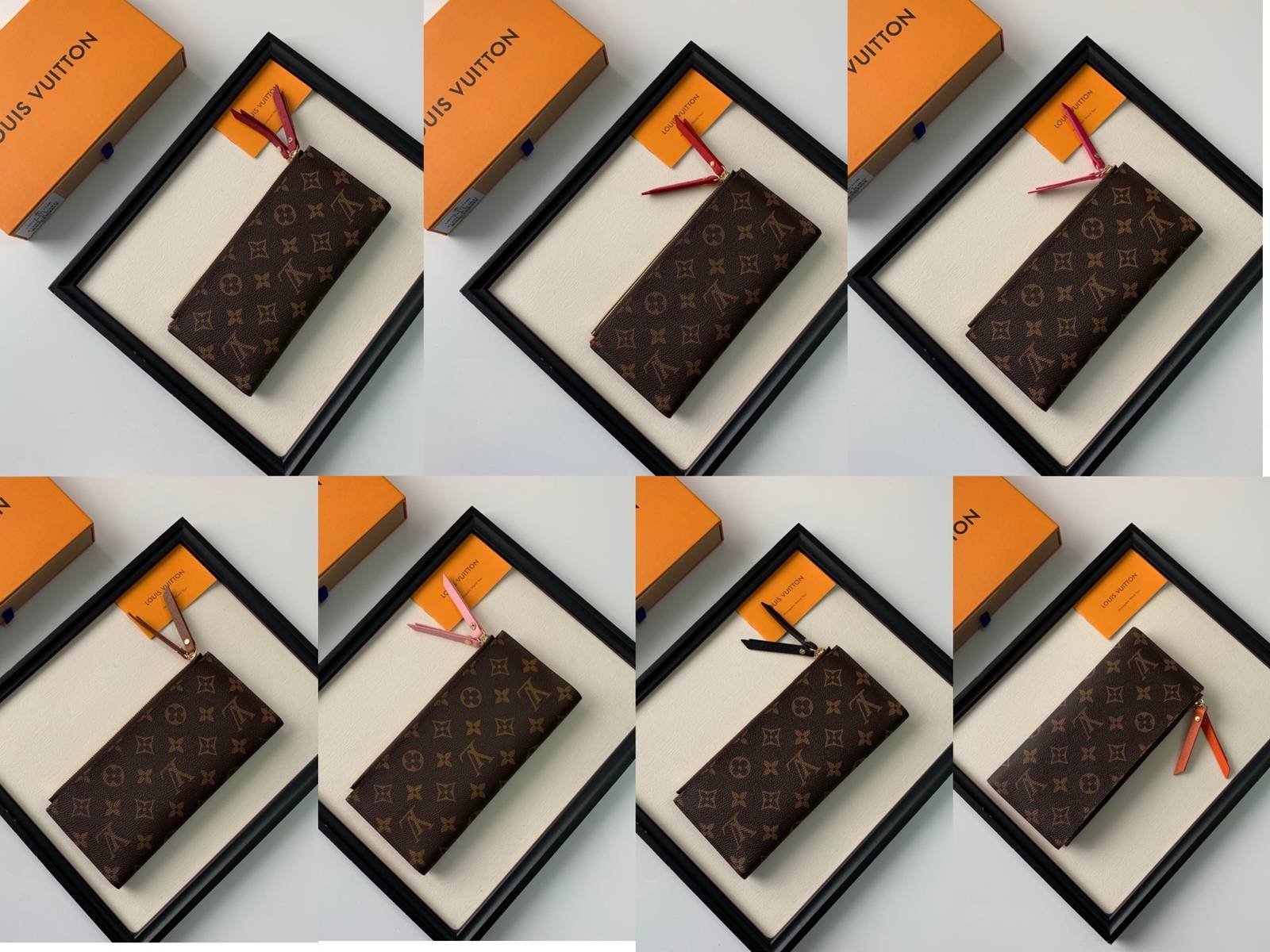 LOUIS VUITTON ルイヴィトン モノグラム ダミエ ジッピーウォレット レディース ブラック ブルー ブラウン ゴールド金具 - 画像 7