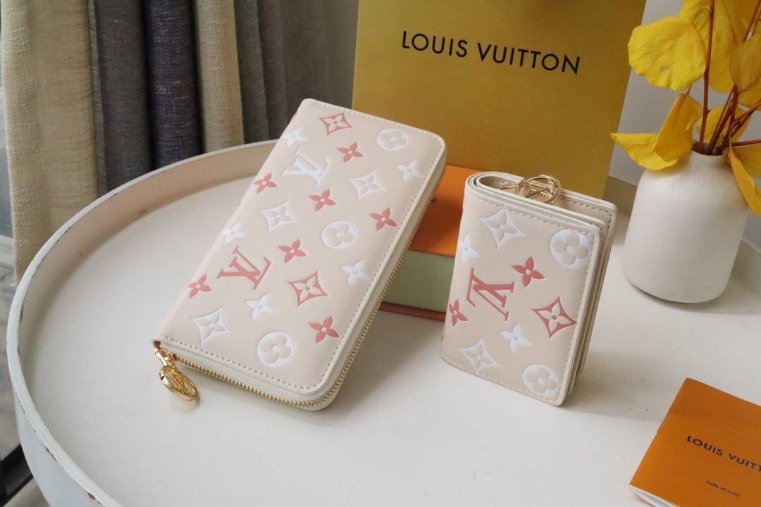 LOUIS VUITTON ルイヴィトン モノグラム ダミエ ジッピーウォレット ミニ財布 レディース ブラック ホワイト ピンク - 画像 4