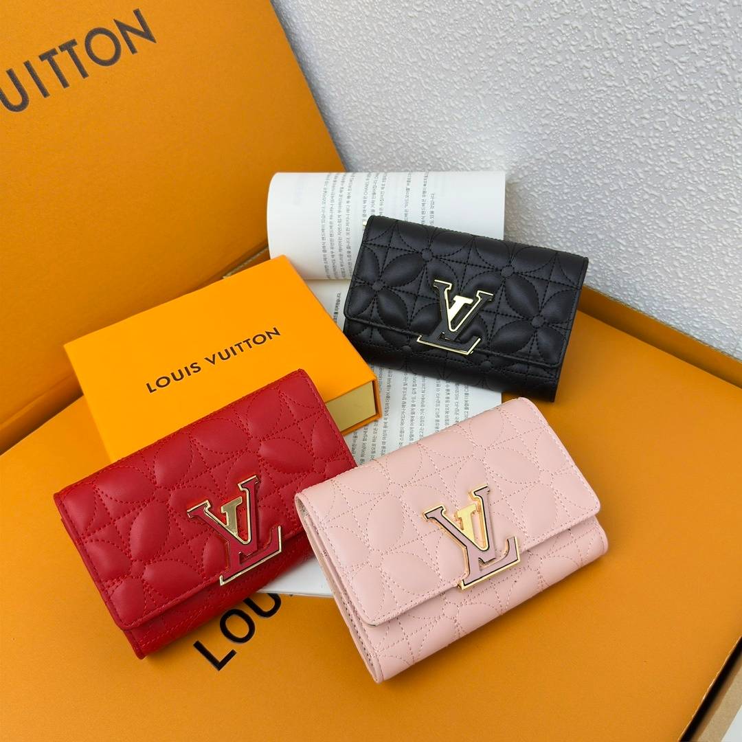 LOUIS VUITTON ルイヴィトン モノグラム ダミエ 長財布 二つ折り財布 レディース ブラック ベージュ レッド ピンク シルバー金具 - 画像 3