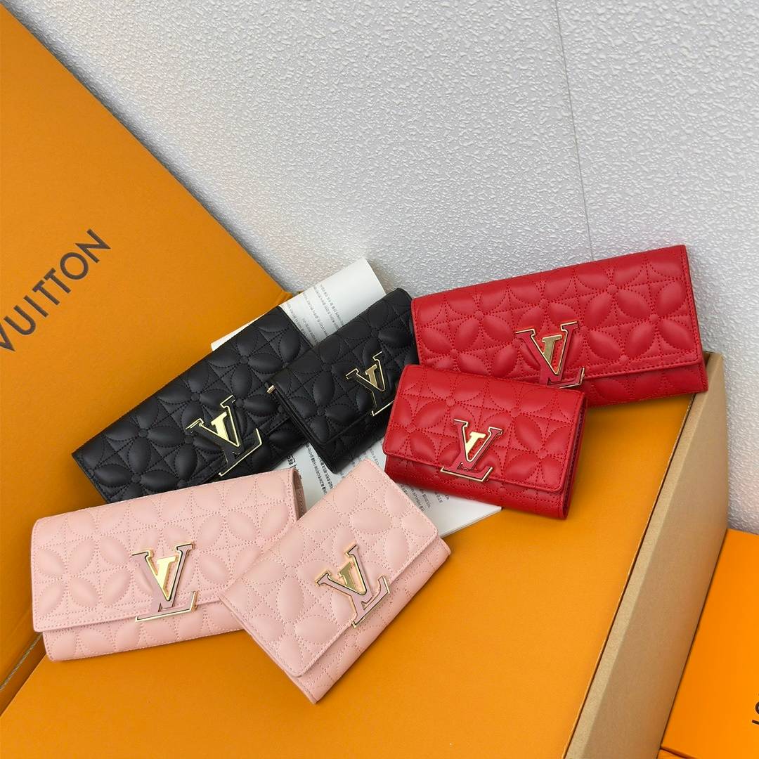 LOUIS VUITTON ルイヴィトン モノグラム ダミエ 長財布 二つ折り財布 レディース ブラック ベージュ レッド ピンク シルバー金具 - 画像 6