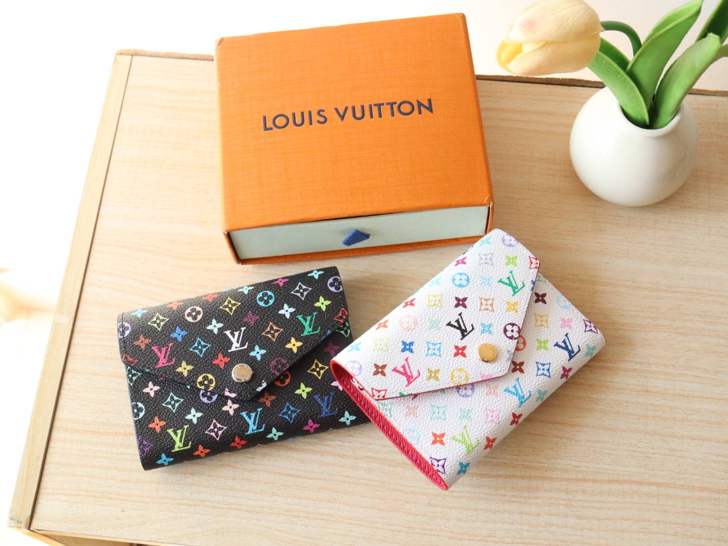 LOUIS VUITTON ルイヴィトン モノグラム ダミエ 二つ折り財布 長財布 コンパクトウォレット レディース ブラック ホワイト レッド ピンク ブルー