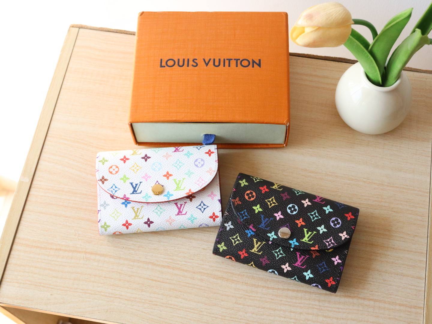 LOUIS VUITTON ルイヴィトン モノグラム ダミエ 二つ折り財布 長財布 コンパクトウォレット レディース ブラック ホワイト レッド ピンク ブルー - 画像 5