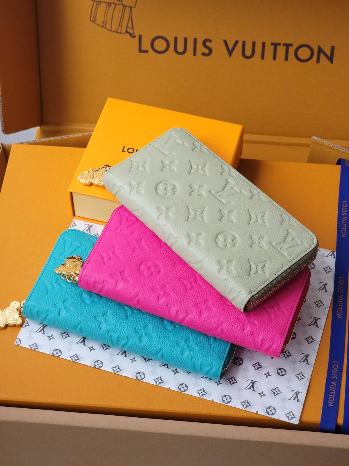LOUIS VUITTON ルイヴィトン モノグラム ダミエ 長財布 二つ折り財布 レディース ブラック ホワイト ピンク グリーン ブルー - 画像 4