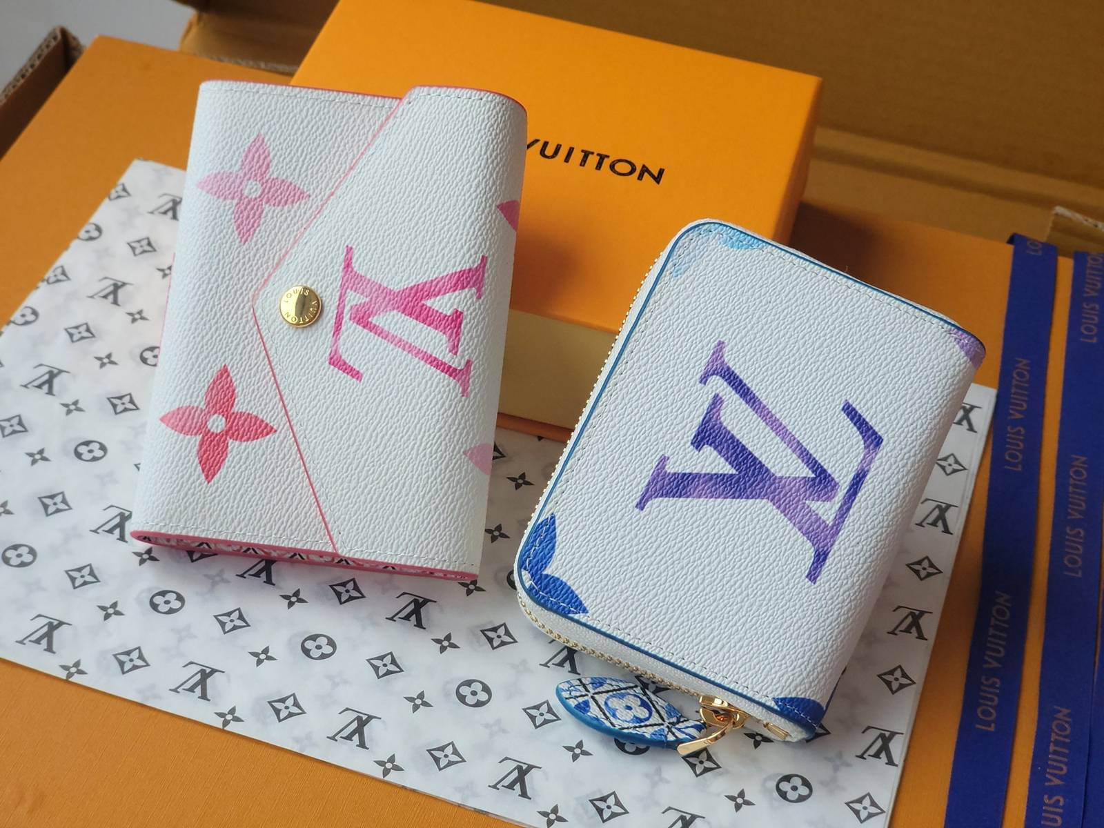 LOUIS VUITTON ルイヴィトン モノグラム ダミエ 長財布 二つ折り財布 レディース ブラック ホワイト ブルー ピンク - 画像 5