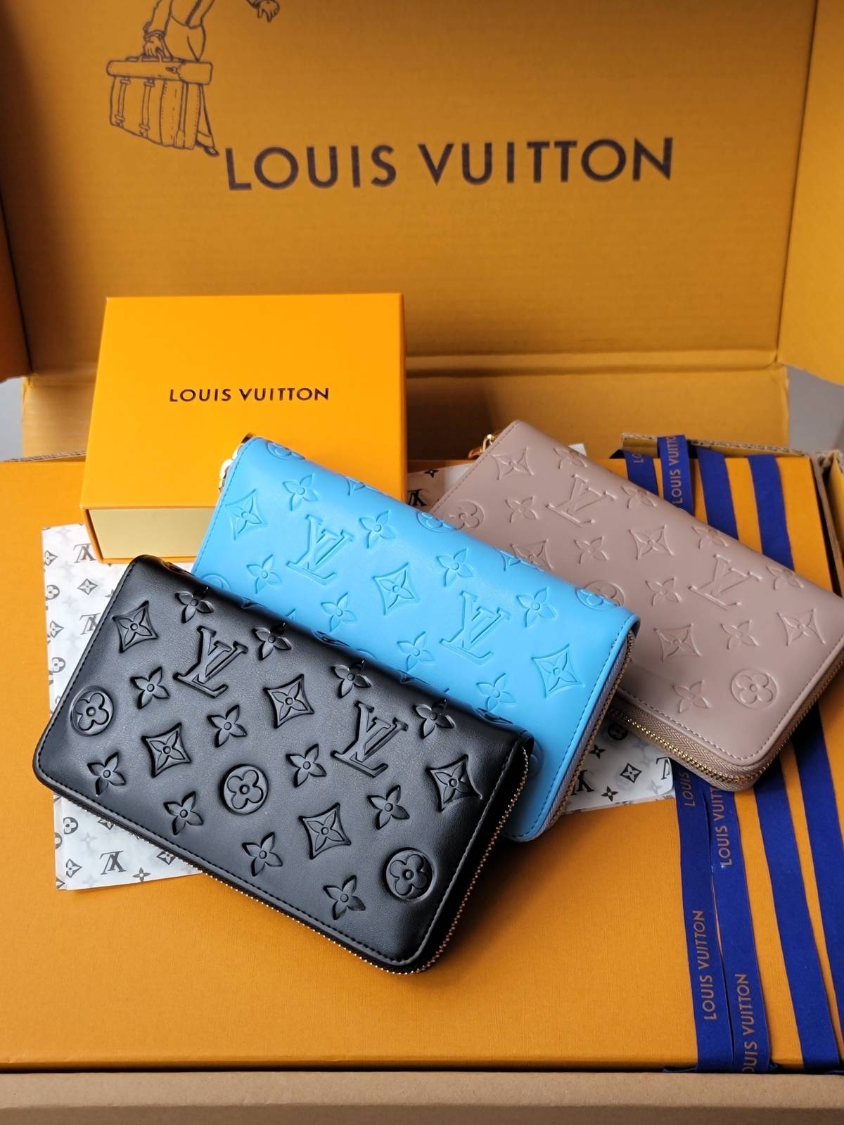 LOUIS VUITTON ルイヴィトン モノグラム ダミエ 長財布 二つ折り財布 レディース ブラック ホワイト ブルー ピンク - 画像 6