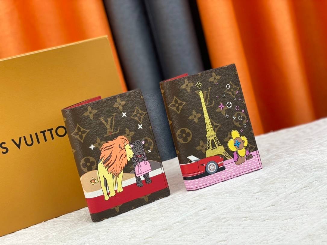 LOUIS VUITTON ルイヴィトン モノグラム ダミエ ジッピー ウォレット 二つ折り財布 レディース ブラウン ブルーメルヘン ピンク グリーン レッド - 画像 8