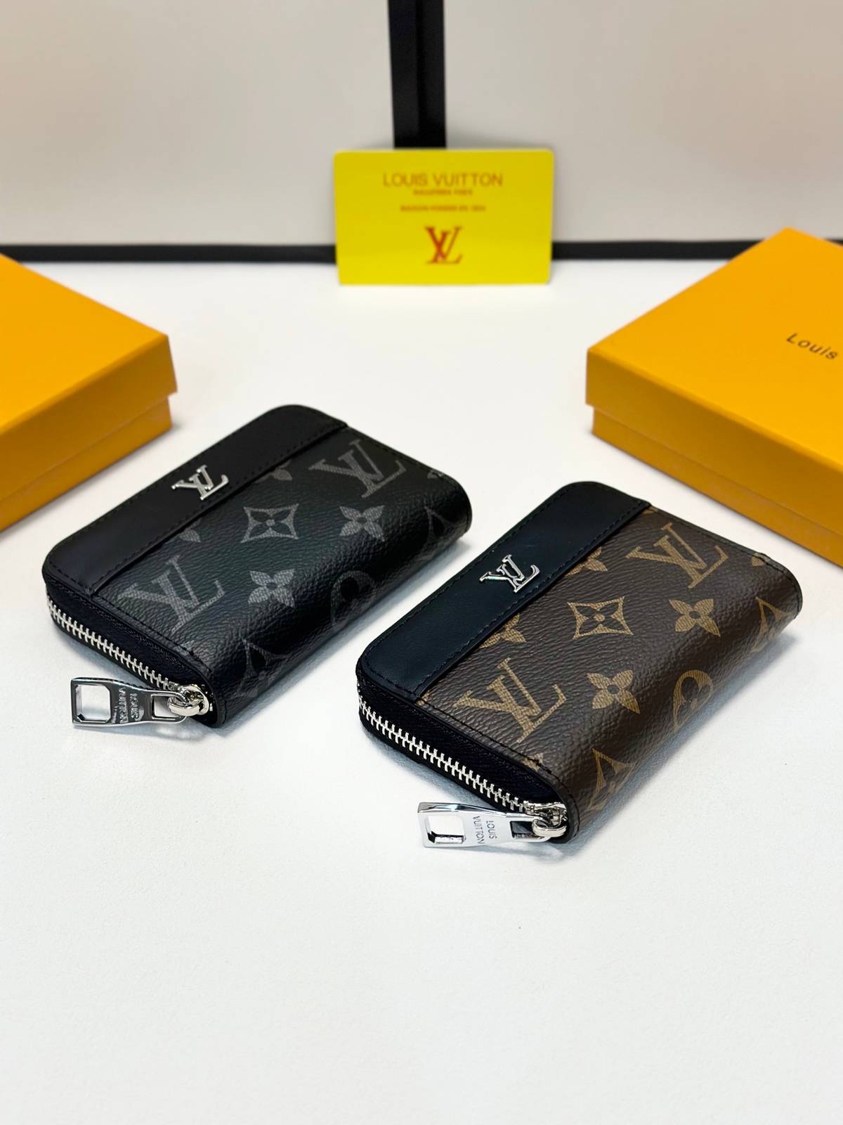LOUIS VUITTON ルイヴィトン モノグラム ダミエ 二つ折り財布 レディース ジッピー ラウンドファスナー ブラック ホワイト ブルー - 画像 2