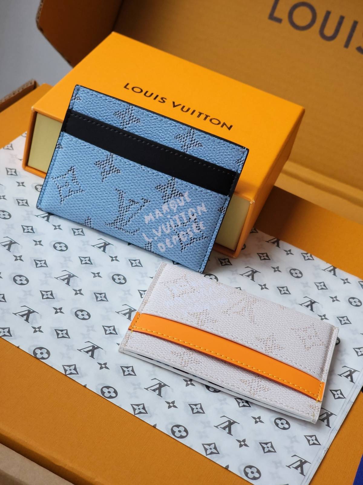 LOUIS VUITTON ルイヴィトン モノグラム ダミエ 二つ折り財布 レディース ジッピー ラウンドファスナー ブラック ホワイト ブルー - 画像 3