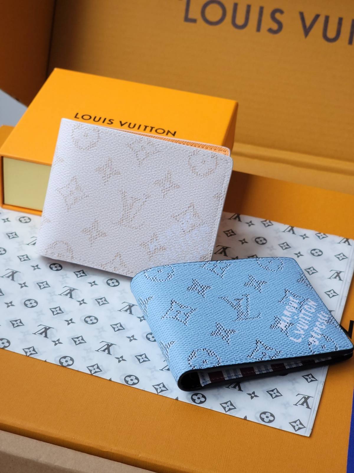 LOUIS VUITTON ルイヴィトン モノグラム ダミエ 二つ折り財布 レディース ジッピー ラウンドファスナー ブラック ホワイト ブルー - 画像 4