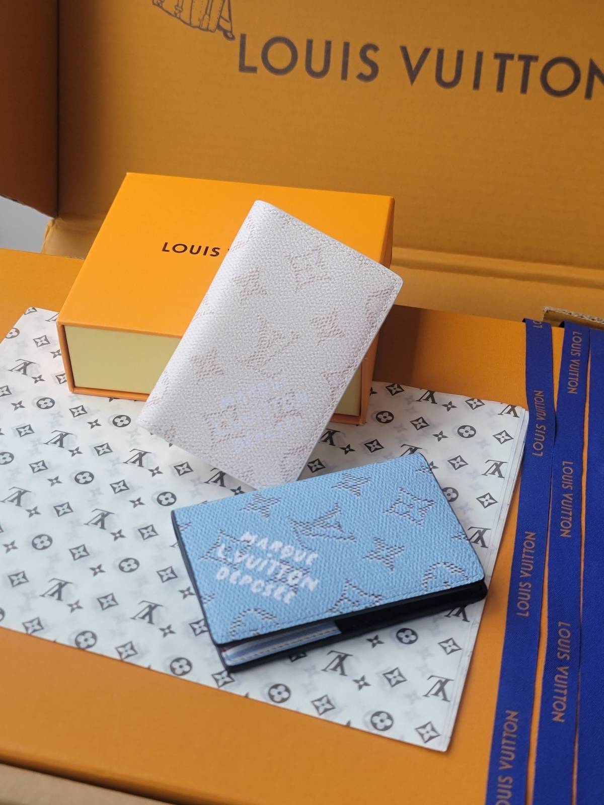LOUIS VUITTON ルイヴィトン モノグラム ダミエ 二つ折り財布 レディース ジッピー ラウンドファスナー ブラック ホワイト ブルー - 画像 5