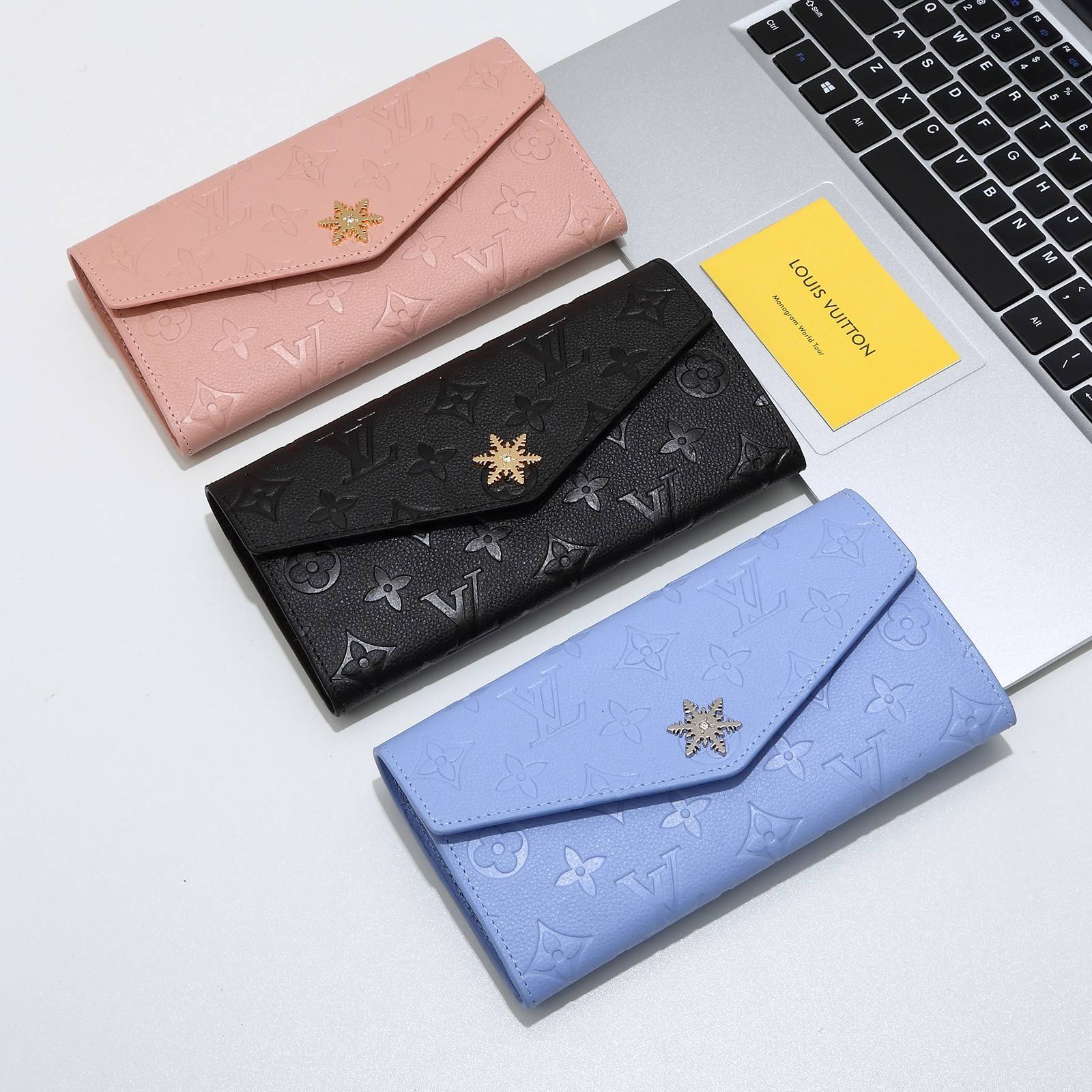 ルイヴィトン モノグラム ダミエ 長財布 二つ折り財布 レディース ブラック ピンク ブルー レッド ホワイト グリーン