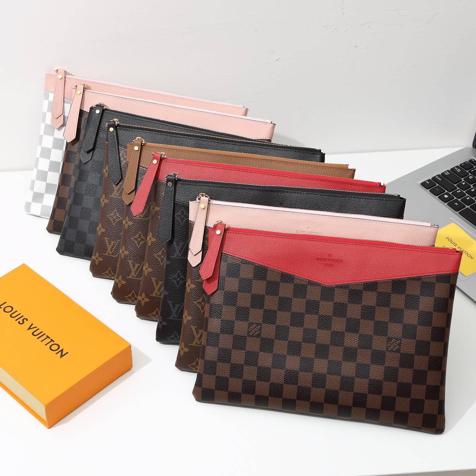 ルイヴィトン モノグラム ダミエ 長財布 二つ折り財布 レディース ブラック ピンク ブルー レッド ホワイト グリーン - 画像 2