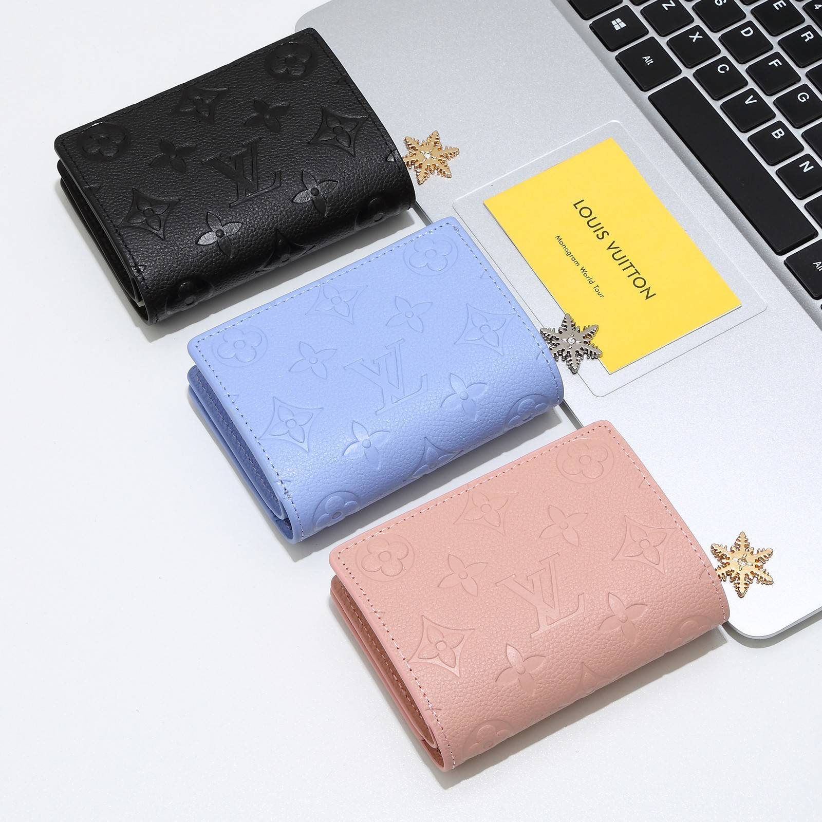ルイヴィトン モノグラム ダミエ 長財布 二つ折り財布 レディース ブラック ピンク ブルー レッド ホワイト グリーン - 画像 5
