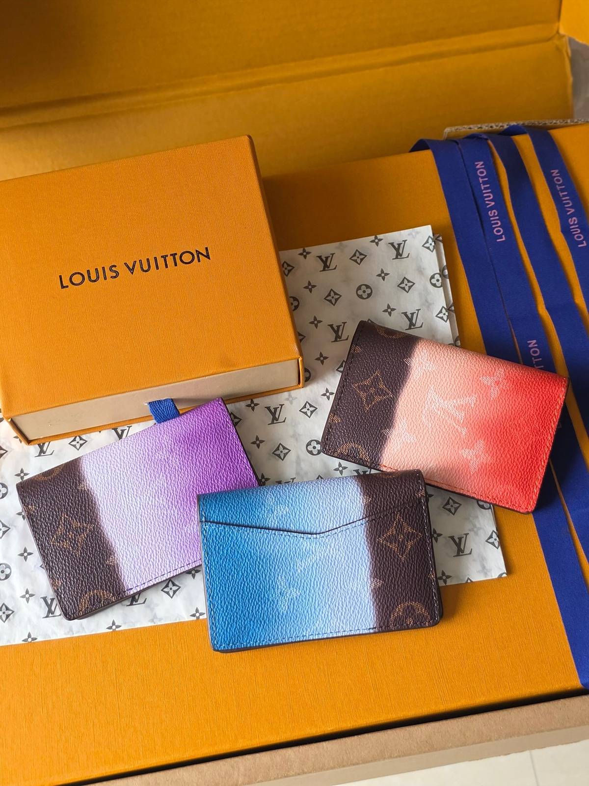ルイヴィトン モノグラム ダミエ 長財布 二つ折り財布 レディース ブラック ホワイト レッド ピンク ブルー グリーン - 画像 2