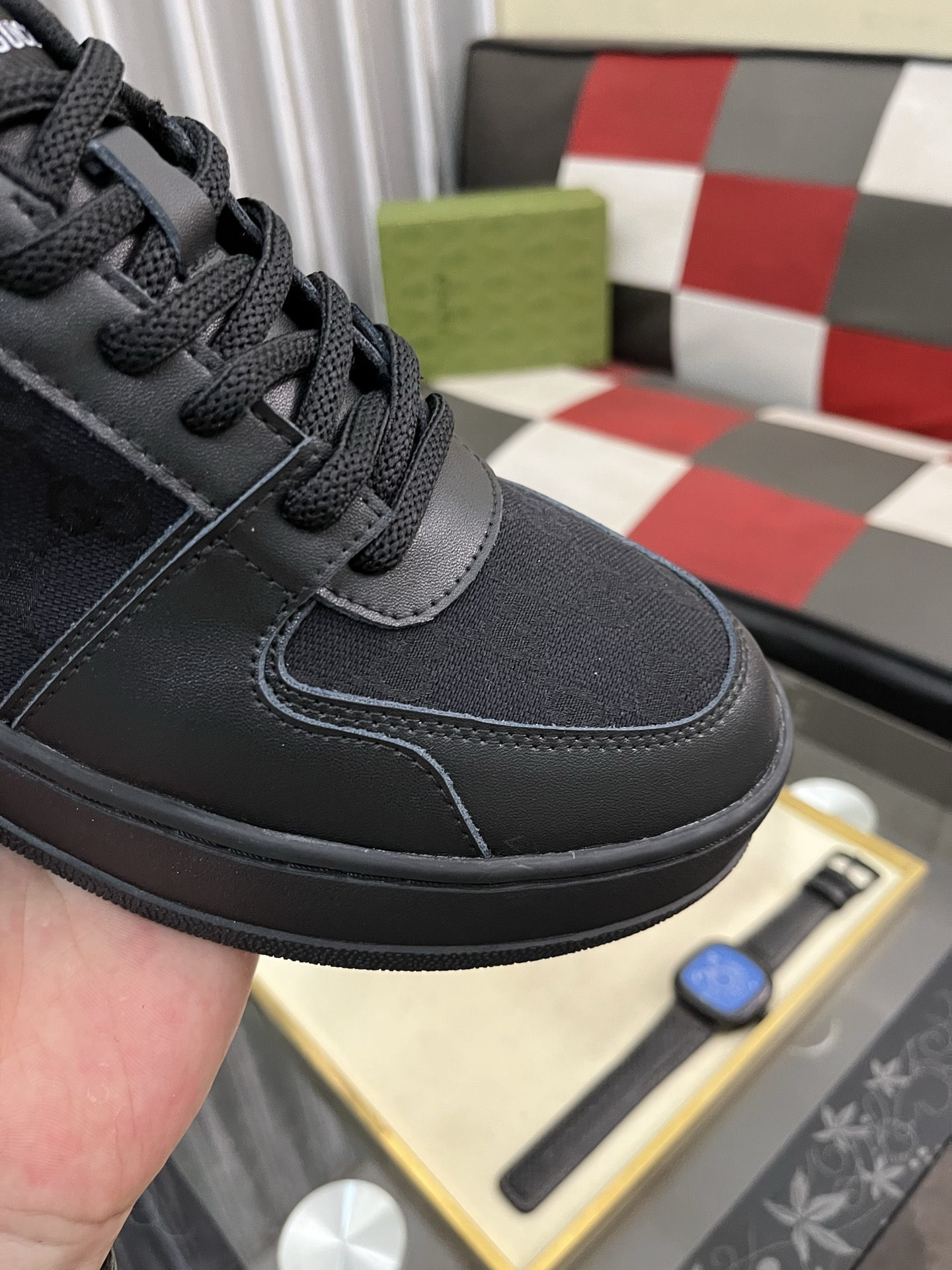 グッチ メンズ スニーカー 黒 1色入 グッチロゴ プラットフォームシューズ 39-44サイズ 🖤 - 画像 6