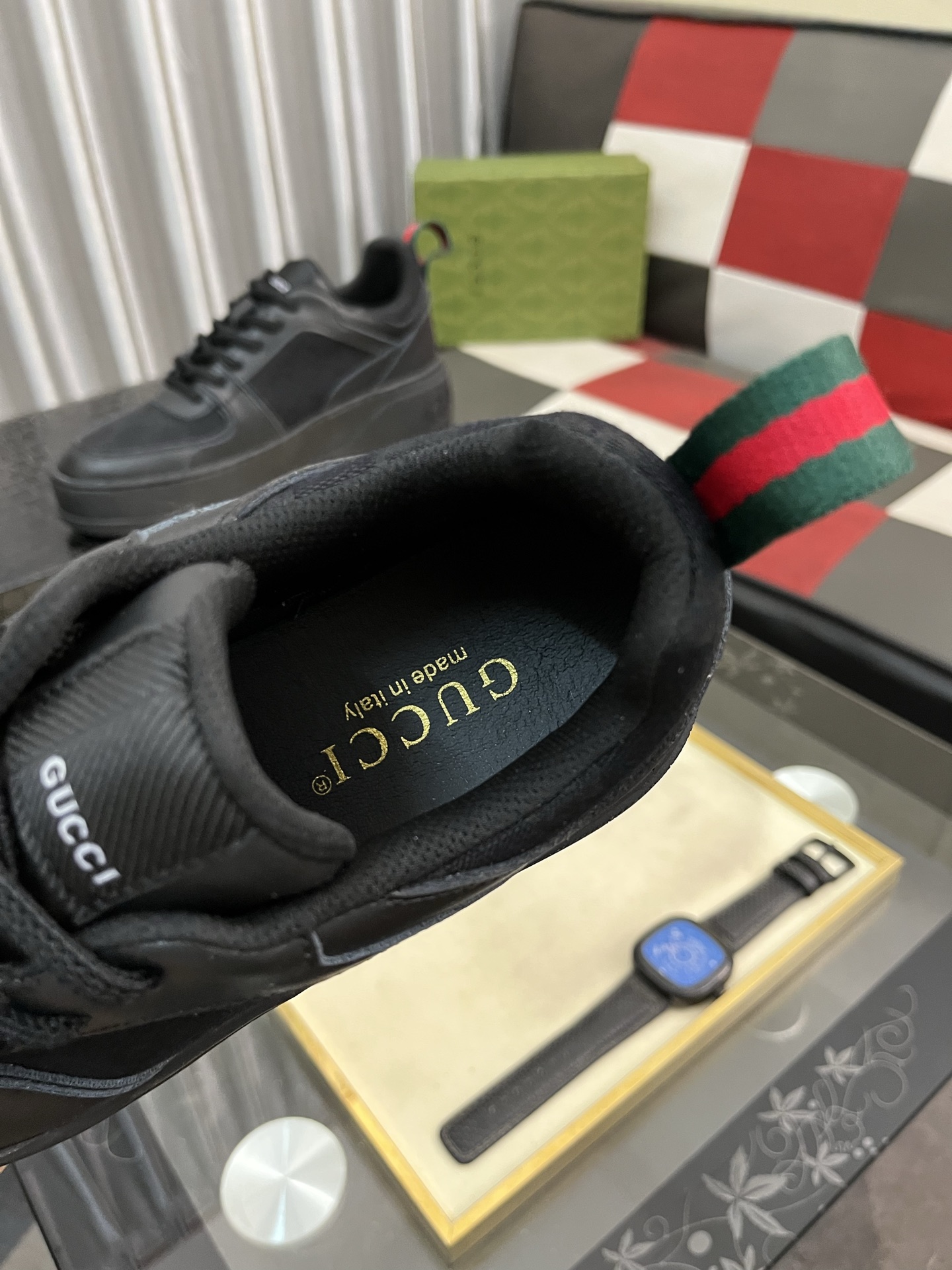 グッチ メンズ スニーカー 黒 1色入 グッチロゴ プラットフォームシューズ 39-44サイズ 🖤 - 画像 7