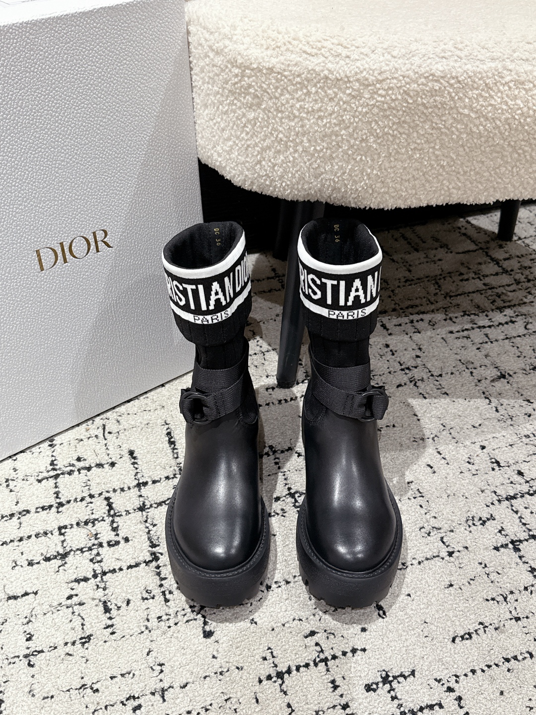 Dior ブーツ 4色 ブラック プラットフォーム ファッション ブーツ 🖤