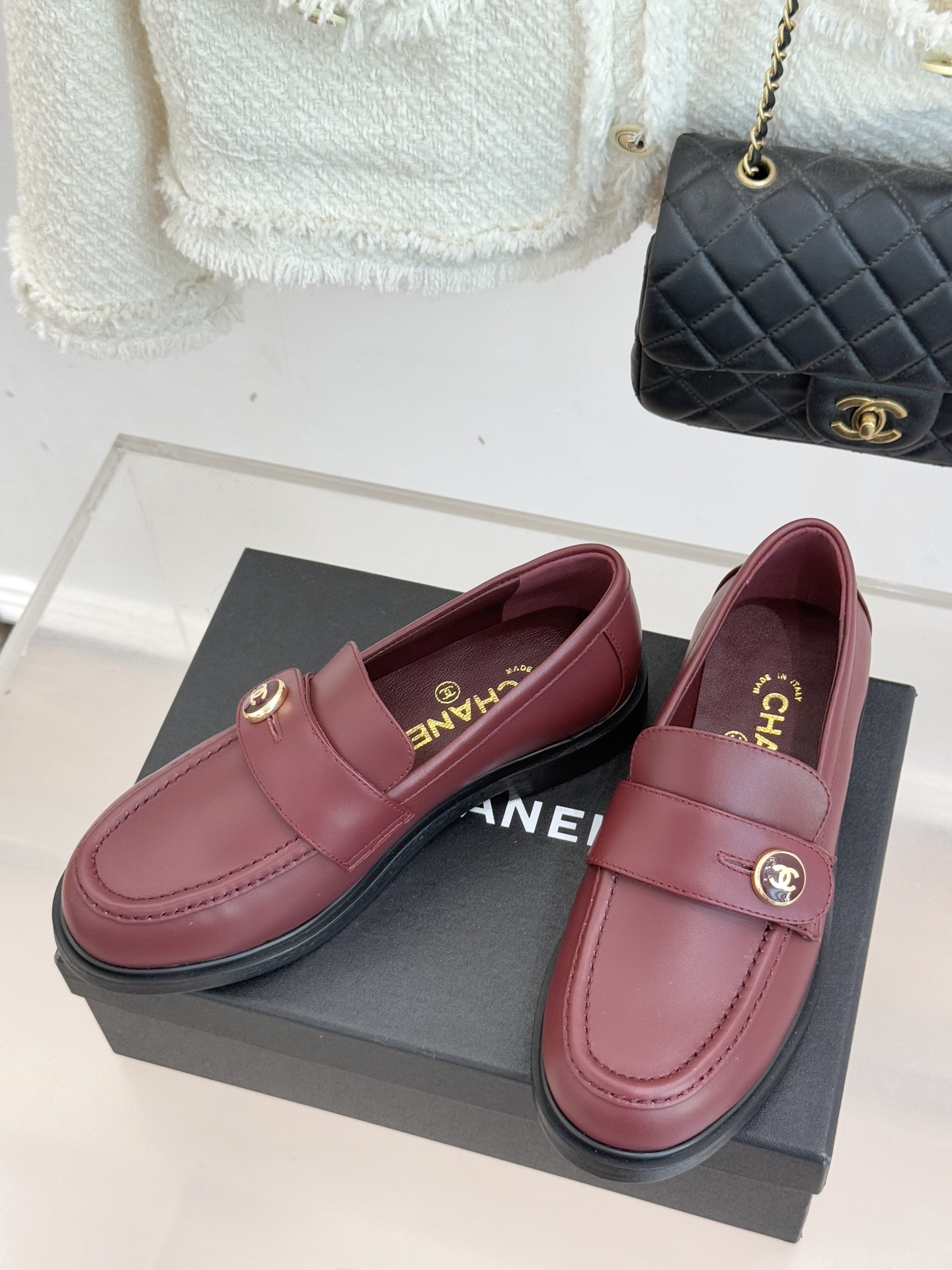 シャネル レディース ローファー 赤茶色 シャネル ロゴ 2色入 🍒 - 画像 2