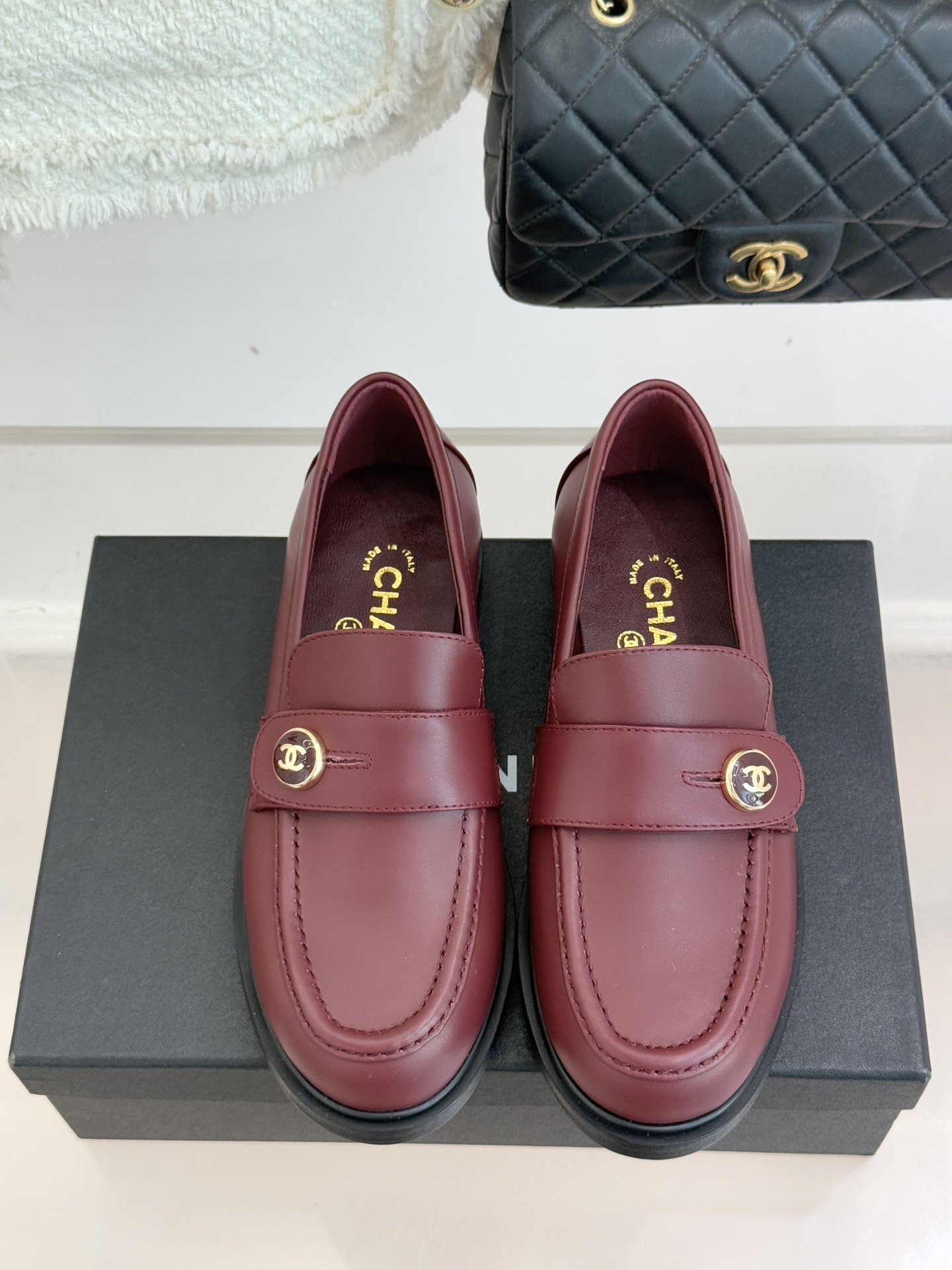 シャネル レディース ローファー 赤茶色 シャネル ロゴ 2色入 🍒 - 画像 4