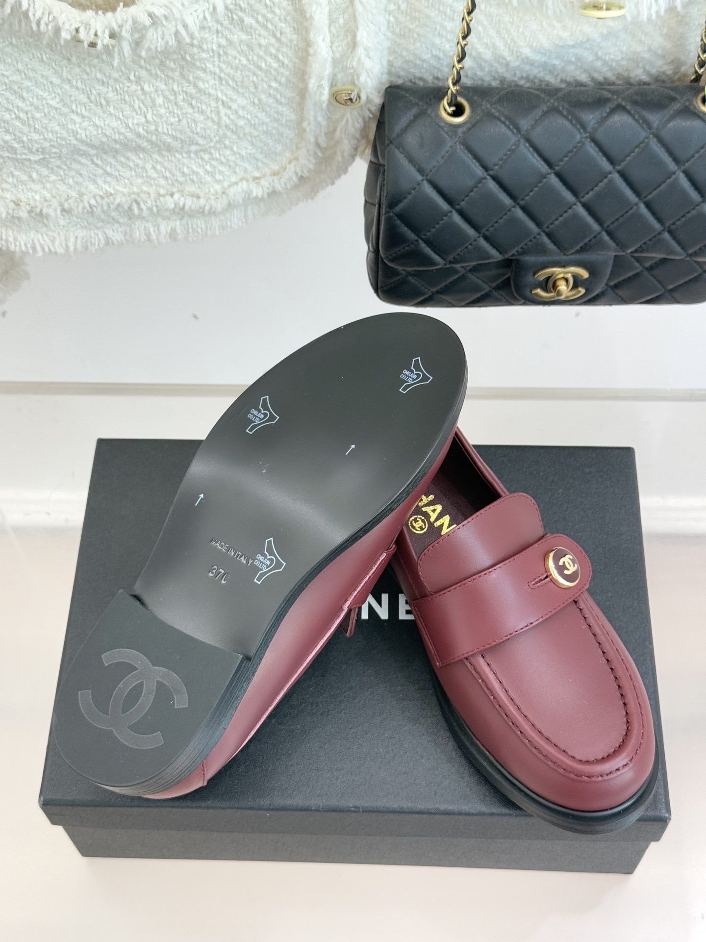 シャネル レディース ローファー 赤茶色 シャネル ロゴ 2色入 🍒 - 画像 9