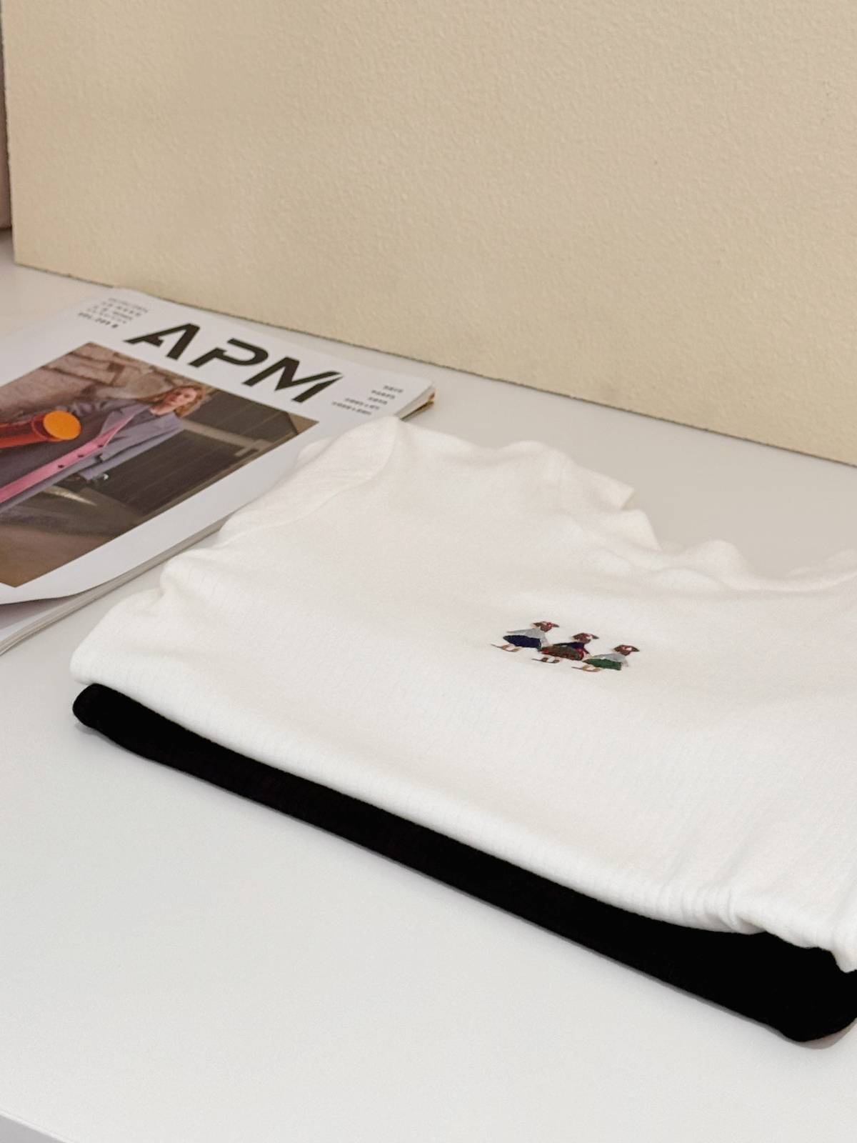 子供服 ロンT 秋冬厚手 290g 刺繍 無地 コットン 長袖 Tシャツ 通園 通学 保育園 普段着 女の子 男の子 ホワイト ブラック - 画像 7
