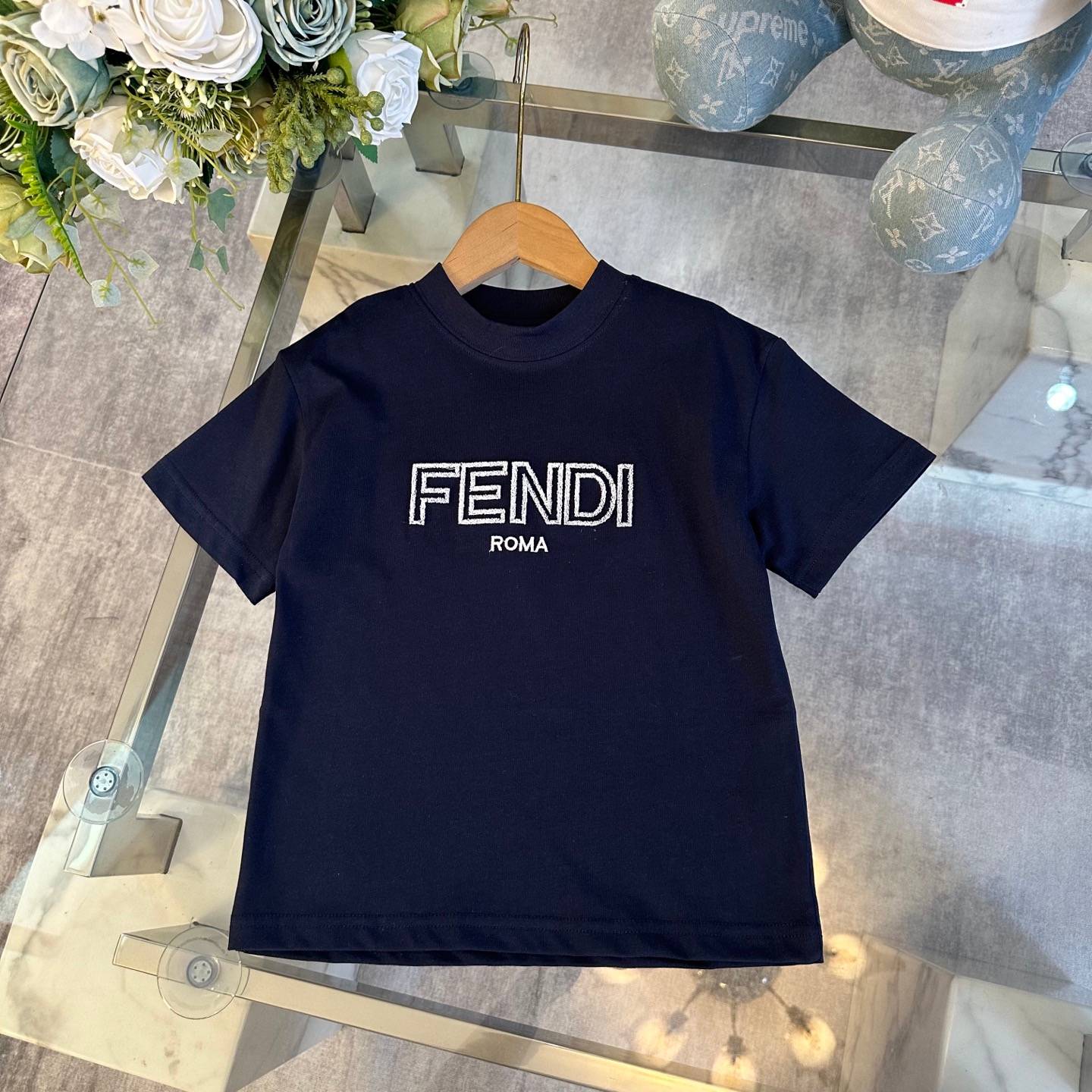 キッズ フェンディ ロンT セットアップ ショートパンツ ブラック デイリー - 画像 3