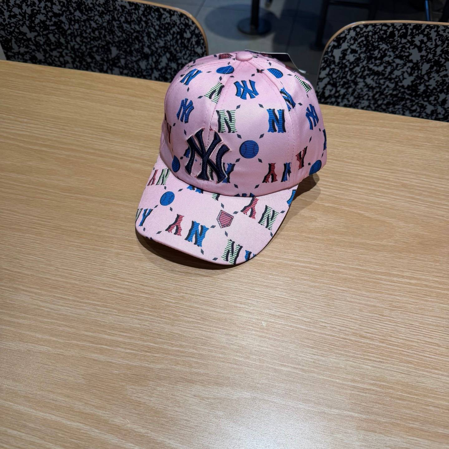 女の子 男の子 キッズ ベースボールキャップ ニューヨークヤンキース ドット柄 通園 通学 デイリー パステルカラー ホワイト ピンク - 画像 3